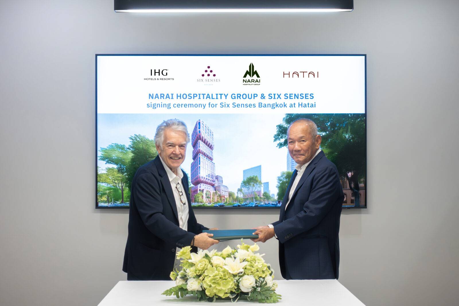 Narai Hospitality Group and Six Senses at Signing Ceremony for Six Senses Bangkok at Hatai